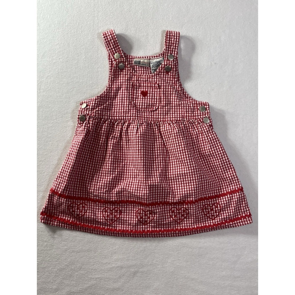 VINTAGE FADED GLORY Y2K 90s Toddler Girl Dress Red  24 Months Embroidered